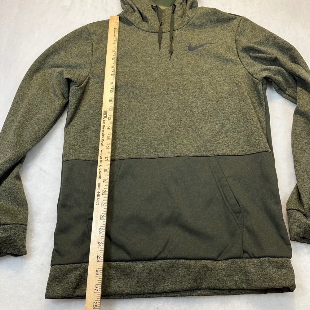 Nike Therma-FIT Hoodie Mens Small Green Athletic Outdoor Performance Pullover - Picture 5 of 9